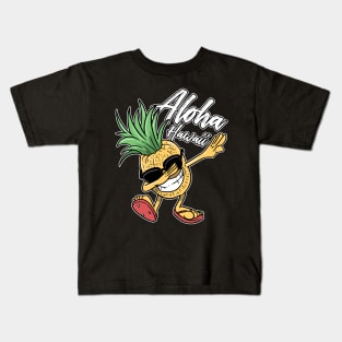 Dabbing Pineapple Aloha Hawaii Kids T-Shirt